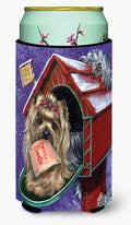 Yorkie Christmas Letter to Santa Tall Boy Hugger Can Cooler Sleeve Machine Washable Drink Collapsible Insulator Beverage Insulated Holder