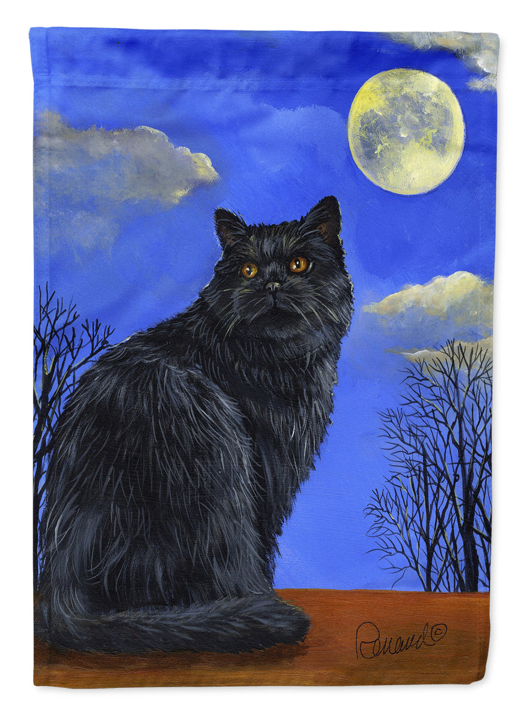 Black Cat Hocus Pocus Halloween House Flag 28x40 Porch Sleeve Pole Decorative Outside Yard Banner Artwork Wall Hanging, Polyester