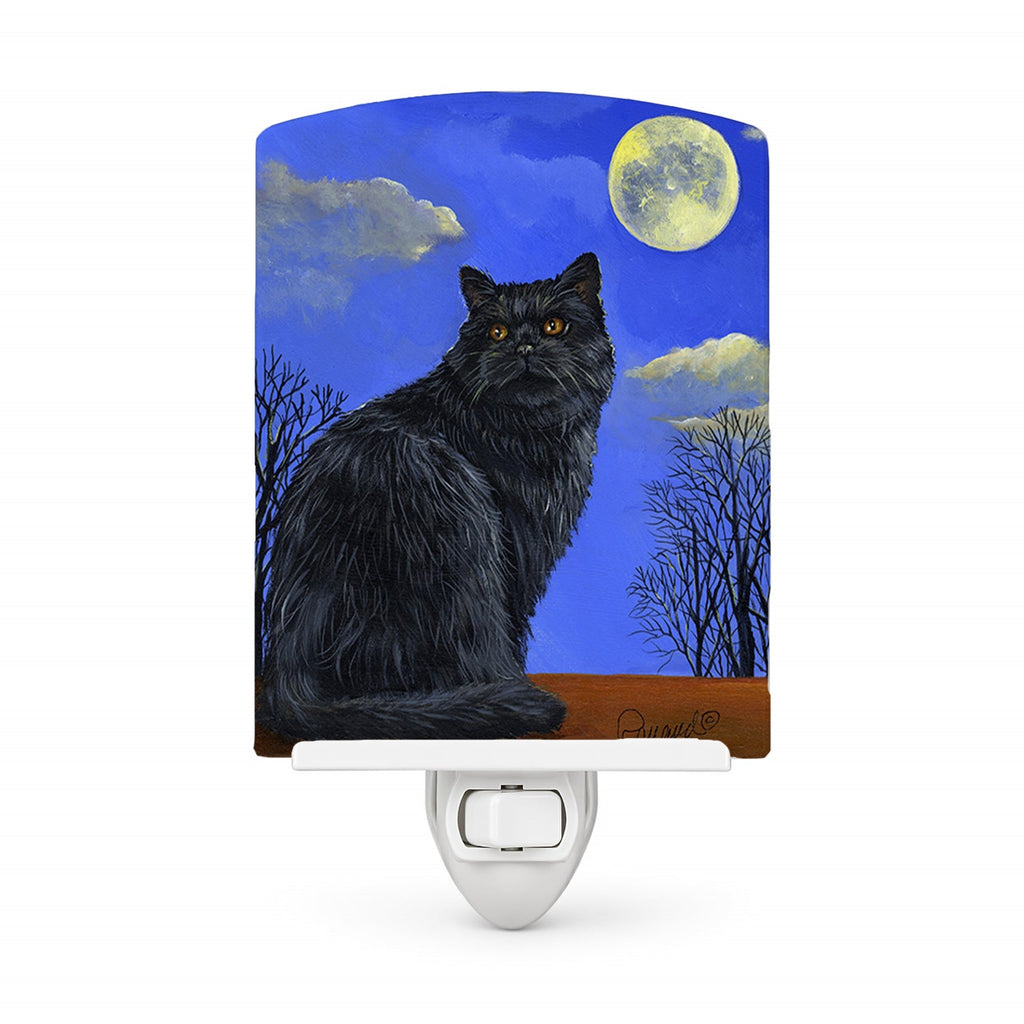 Black Cat Hocus Pocus Halloween Ceramic Night Light Compact, UL-Certified, Ideal for Bedroom, Bathroom, Nursery, Hallway, Kitchen, 6x4x3, Multicolor