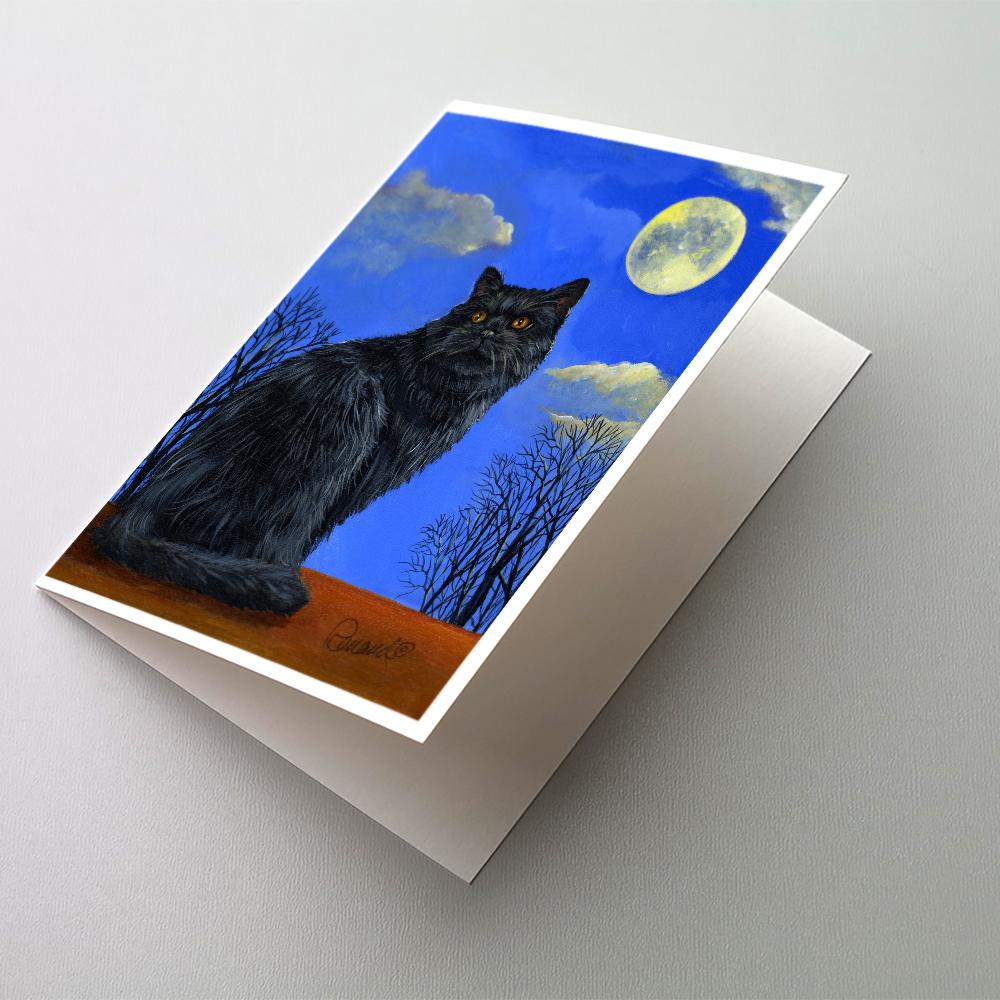 Black Cat Hocus Pocus Halloween Greeting Cards Pack of 8 Blank Cards with Envelopes Whimsical A7 Size 5x7