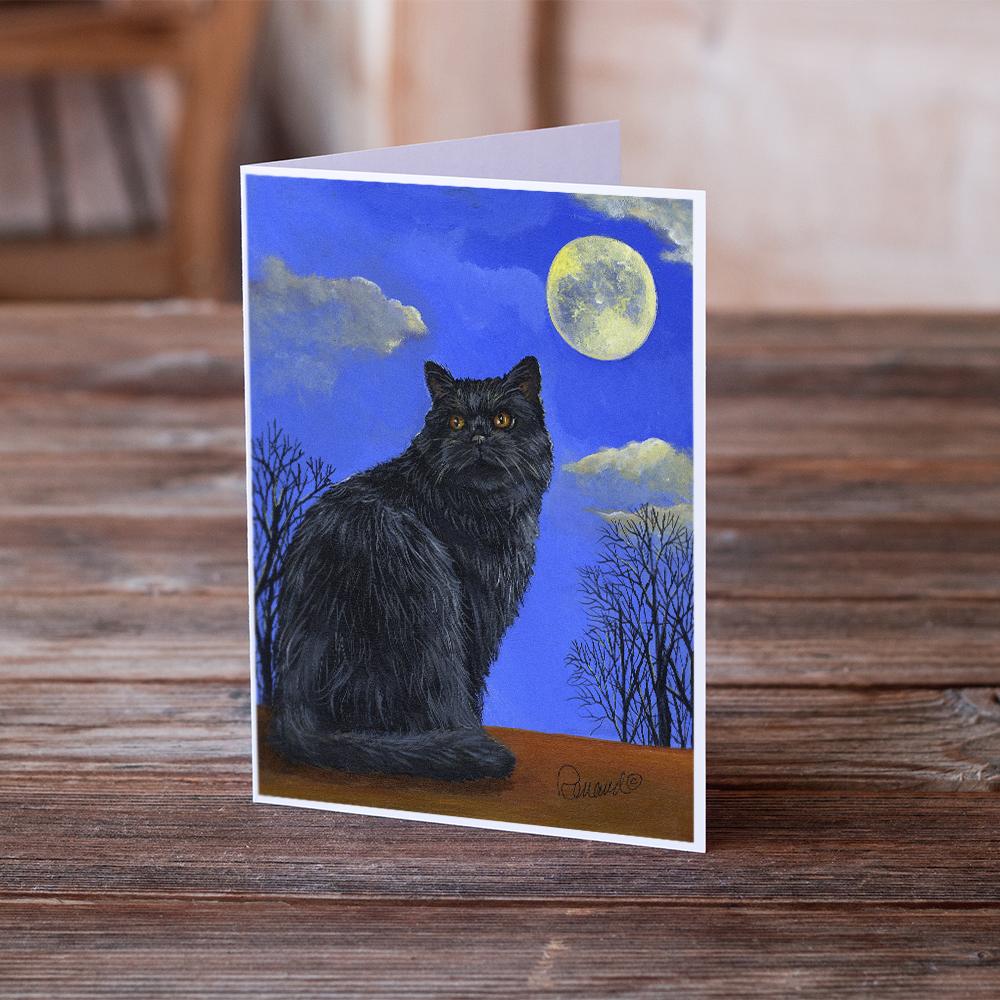 Black Cat Hocus Pocus Halloween Greeting Cards Pack of 8 Blank Cards with Envelopes Whimsical A7 Size 5x7