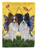Papillon Butterflies House Flag 28x40 Porch Sleeve Pole Decorative Outside Yard Banner Artwork Wall Hanging, Polyester