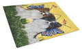 Papillon Butterflies Cutting Board Tempered Glass Kitchen Cutting Surface, Heat Resistant Chopping, Non-Slip Feet, Food Prep & Serving