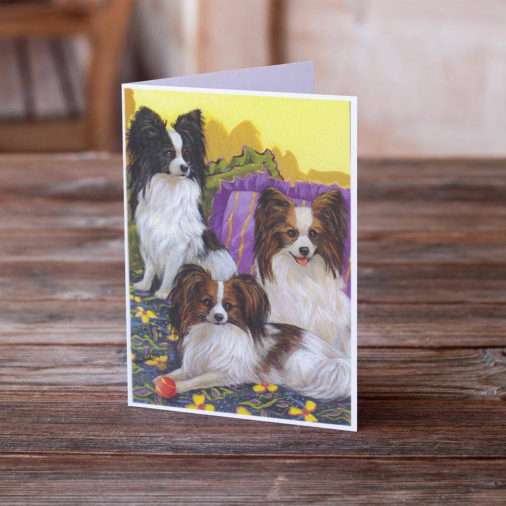 Papillon Party Pals Greeting Cards Pack of 8 Blank Cards with Envelopes Whimsical A7 Size 5x7
