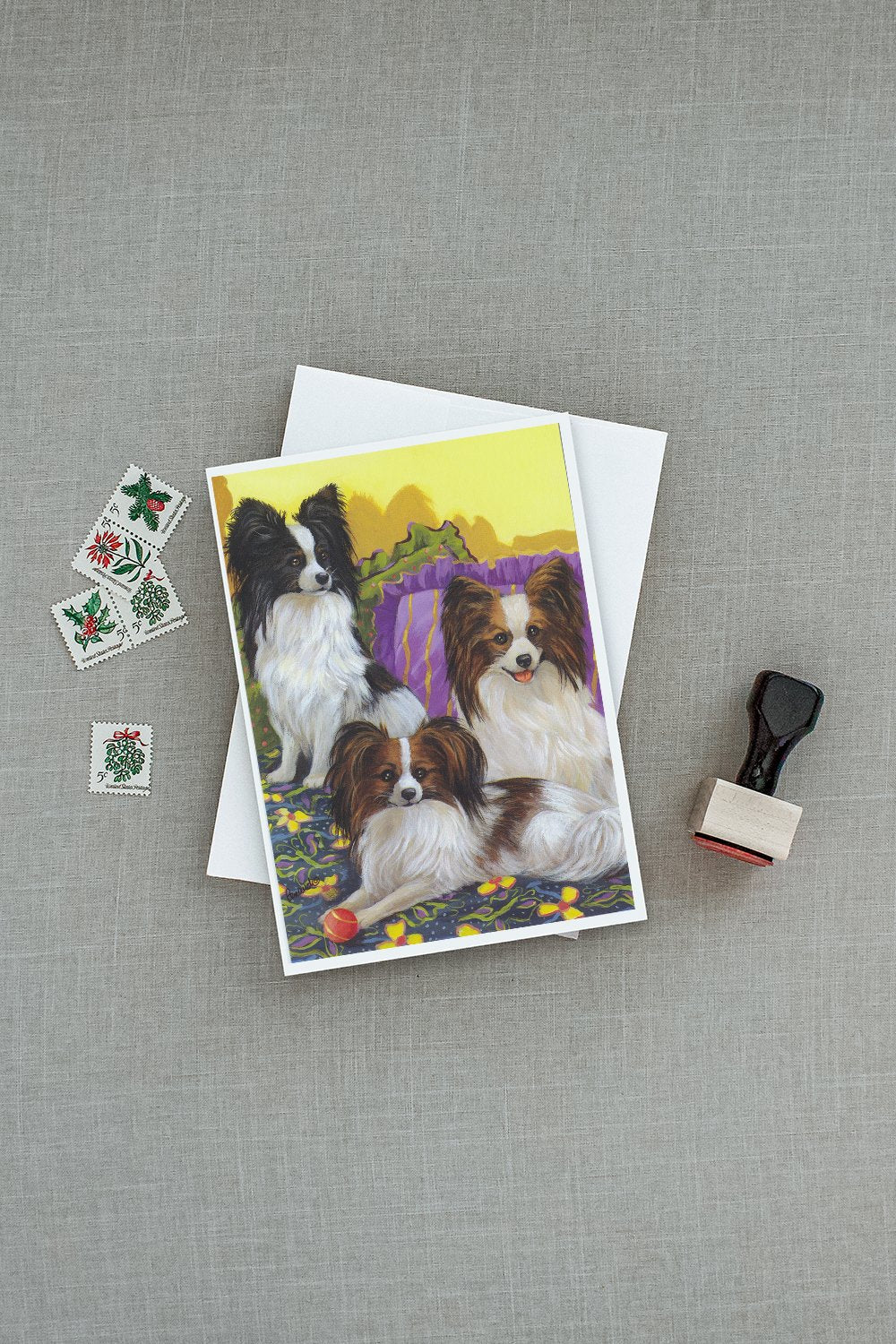 Papillon Party Pals Greeting Cards Pack of 8 Blank Cards with Envelopes Whimsical A7 Size 5x7
