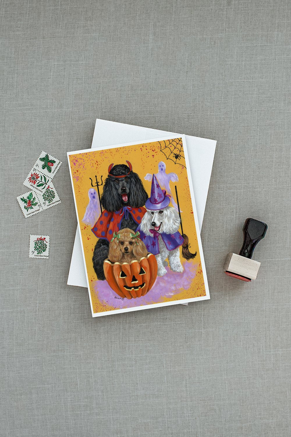Poodle Halloween Greeting Cards Pack of 8 Blank Cards with Envelopes Whimsical A7 Size 5x7