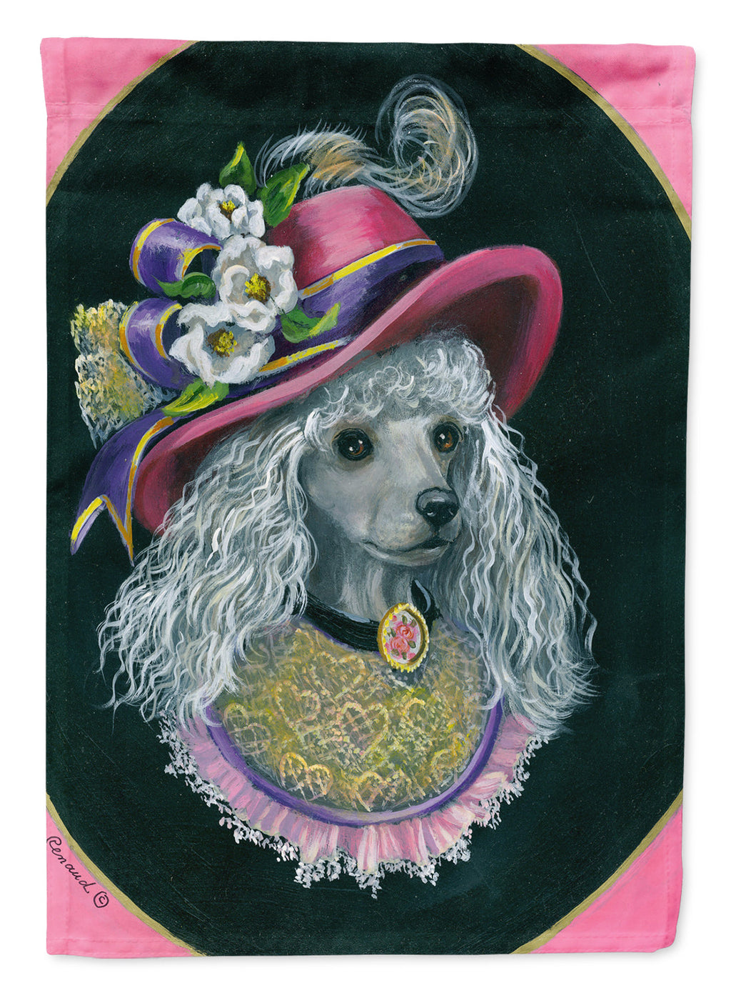 Poodle Lady Alexandria House Flag 28x40 Porch Sleeve Pole Decorative Outside Yard Banner Artwork Wall Hanging, Polyester