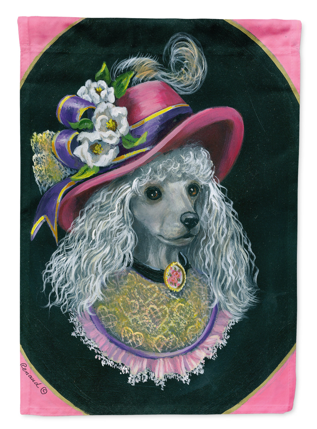 Poodle Lady Alexandria House Flag 28x40 Porch Sleeve Pole Decorative Outside Yard Banner Artwork Wall Hanging, Polyester