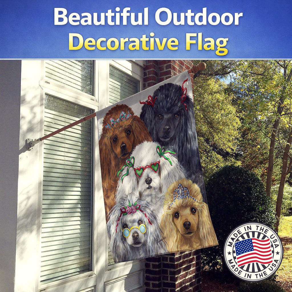 Poodle Oodles House Flag 28x40 Porch Sleeve Pole Decorative Outside Yard Banner Artwork Wall Hanging, Polyester