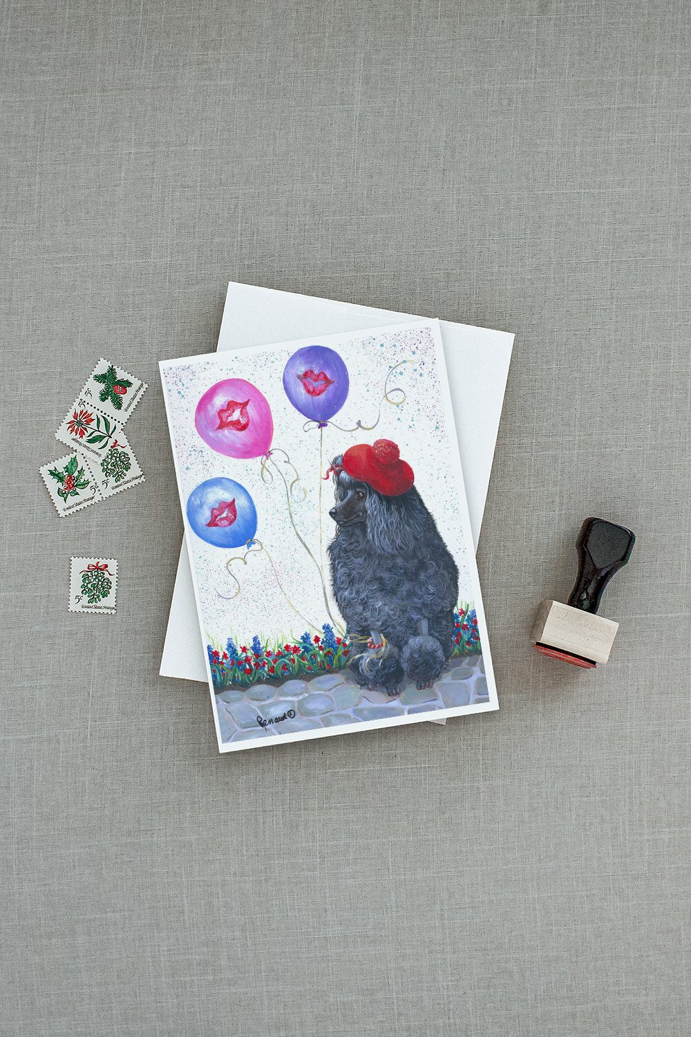 Poodle Totally Chic Greeting Cards Pack of 8 Blank Cards with Envelopes Whimsical A7 Size 5x7