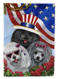 Poodle USA House Flag 28x40 Porch Sleeve Pole Decorative Outside Yard Banner Artwork Wall Hanging, Polyester