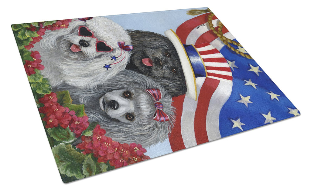 Poodle USA Cutting Board Tempered Glass Kitchen Cutting Surface, Heat Resistant Chopping, Non-Slip Feet, Food Prep & Serving