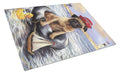Pug Ahoy Sailor Cutting Board Tempered Glass Kitchen Cutting Surface, Heat Resistant Chopping, Non-Slip Feet, Food Prep & Serving