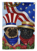 Pug USA House Flag 28x40 Porch Sleeve Pole Decorative Outside Yard Banner Artwork Wall Hanging, Polyester