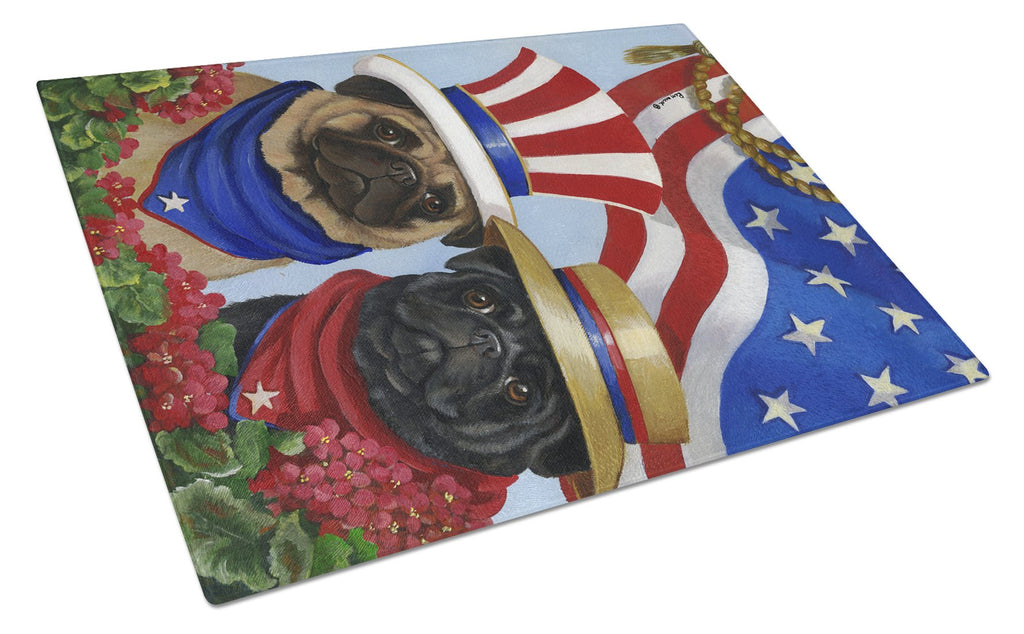 Pug USA Cutting Board Tempered Glass Kitchen Cutting Surface, Heat Resistant Chopping, Non-Slip Feet, Food Prep & Serving