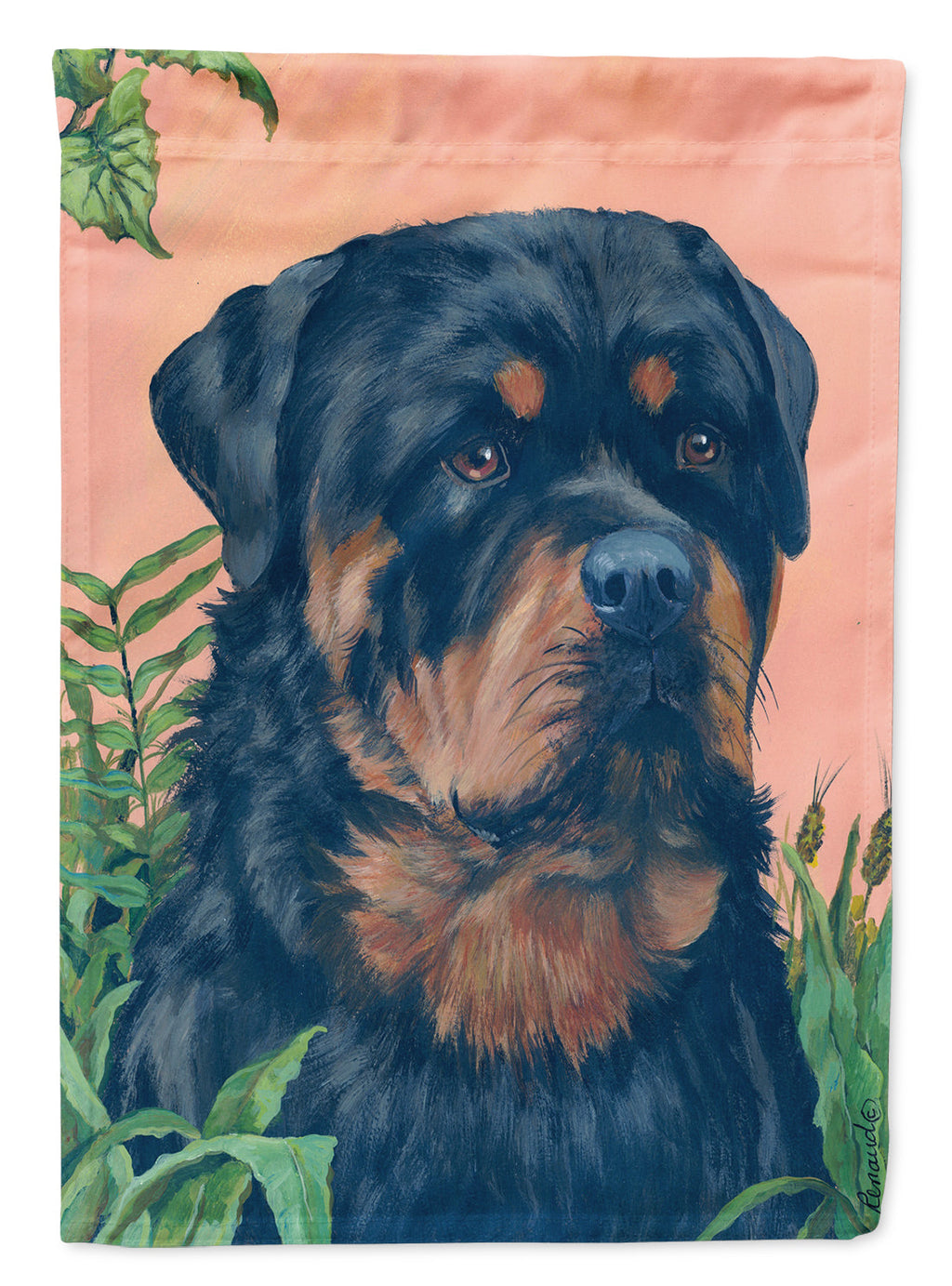 Rottweiler House Flag 28x40 Porch Sleeve Pole Decorative Outside Yard Banner Artwork Wall Hanging, Polyester