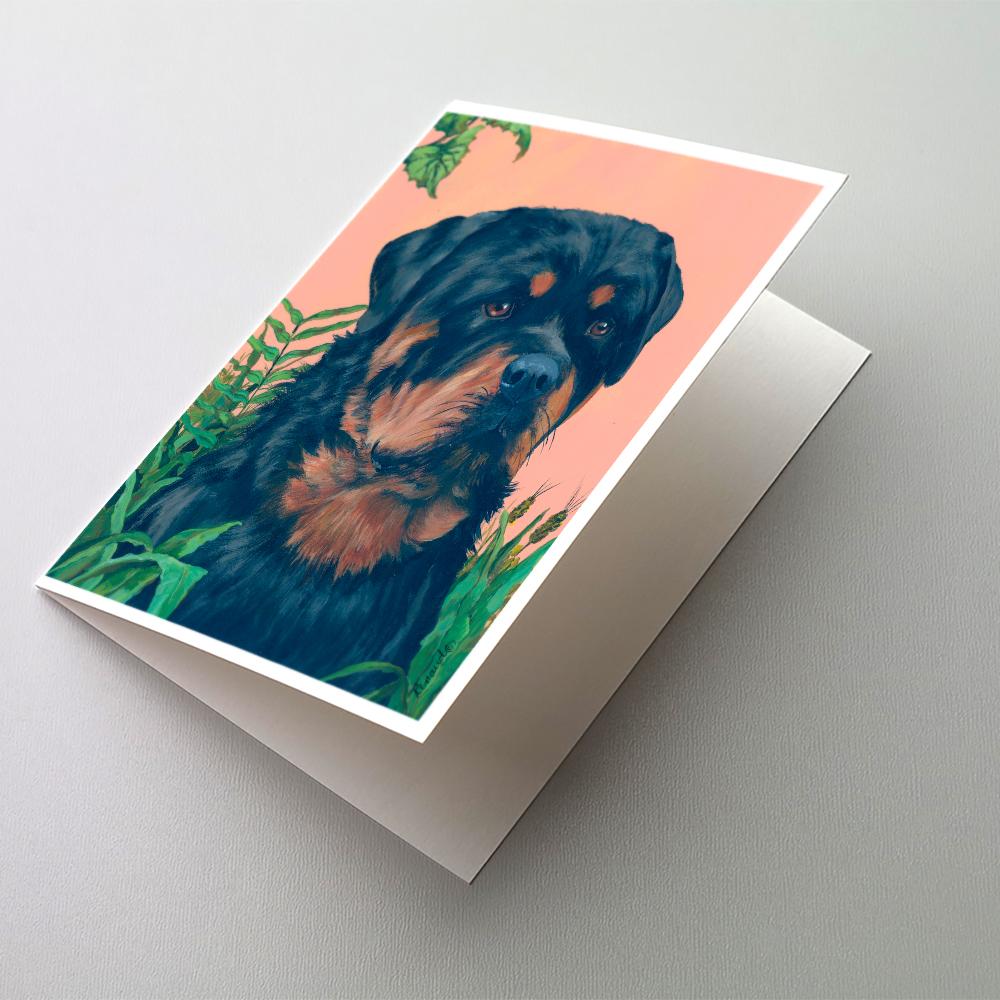 Rottweiler Greeting Cards Pack of 8 Blank Cards with Envelopes Whimsical A7 Size 5x7