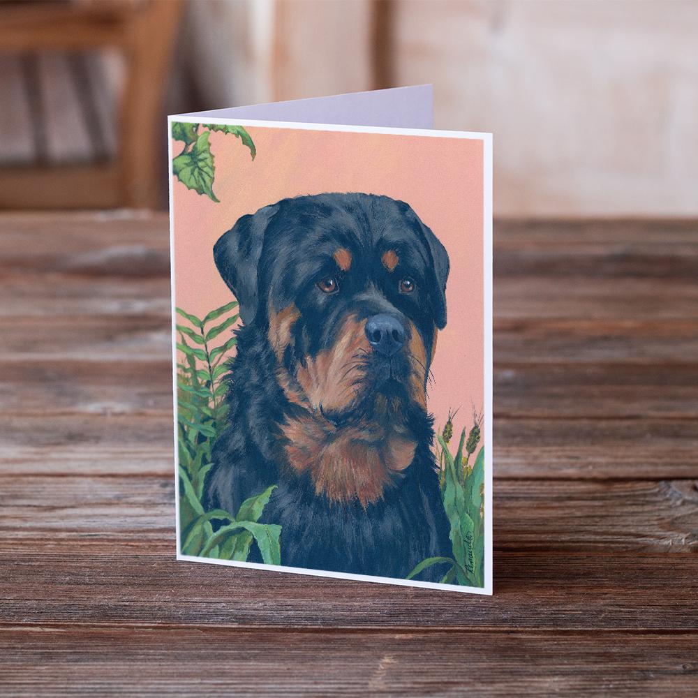 Rottweiler Greeting Cards Pack of 8 Blank Cards with Envelopes Whimsical A7 Size 5x7