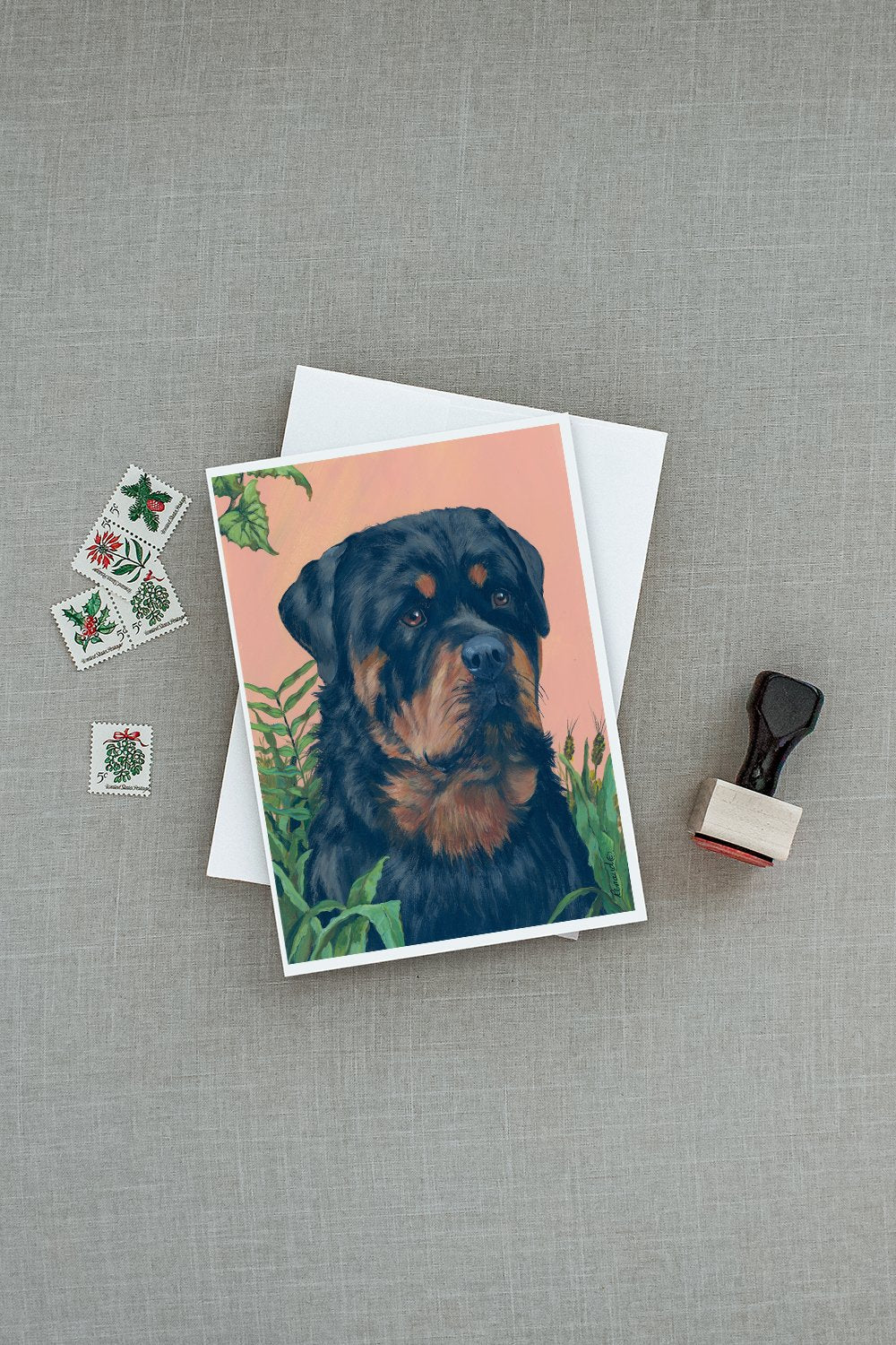 Rottweiler Greeting Cards Pack of 8 Blank Cards with Envelopes Whimsical A7 Size 5x7