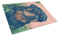 Rottweiler Cutting Board Tempered Glass Kitchen Cutting Surface, Heat Resistant Chopping, Non-Slip Feet, Food Prep & Serving