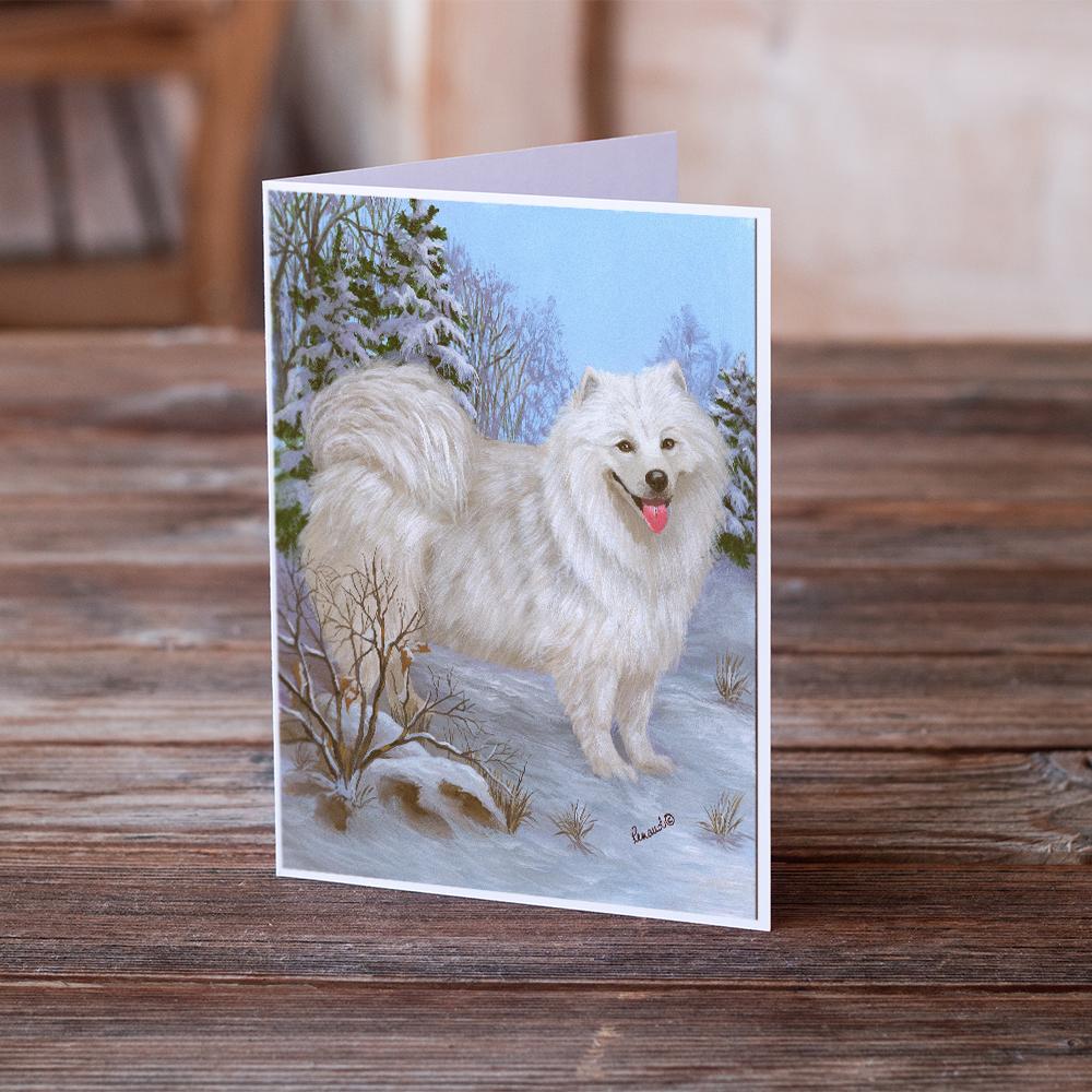 Samoyed Happiness Greeting Cards Pack of 8 Blank Cards with Envelopes Whimsical A7 Size 5x7