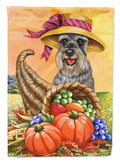 Schnauzer Autumn House Flag 28x40 Porch Sleeve Pole Decorative Outside Yard Banner Artwork Wall Hanging, Polyester