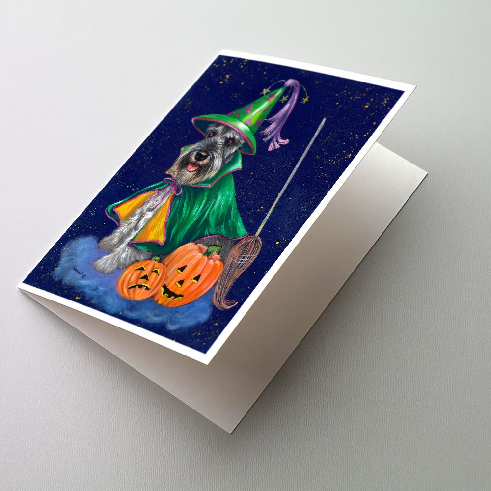 Schnauzer Halloween Good Witch Greeting Cards Pack of 8 Blank Cards with Envelopes Whimsical A7 Size 5x7