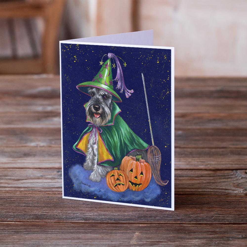 Schnauzer Halloween Good Witch Greeting Cards Pack of 8 Blank Cards with Envelopes Whimsical A7 Size 5x7