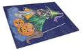 Schnauzer Halloween Good Witch Cutting Board Tempered Glass Kitchen Cutting Surface, Heat Resistant Chopping, Non-Slip Feet, Food Prep & Serving