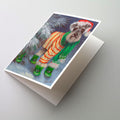 Schnauzer Christmas Green Boots Greeting Cards Pack of 8 Blank Cards with Envelopes Whimsical A7 Size 5x7