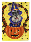 Schnauzer Halloween House Flag 28x40 Porch Sleeve Pole Decorative Outside Yard Banner Artwork Wall Hanging, Polyester