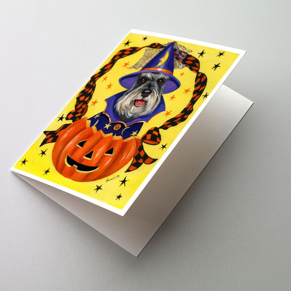 Schnauzer Halloween Greeting Cards Pack of 8 Blank Cards with Envelopes Whimsical A7 Size 5x7
