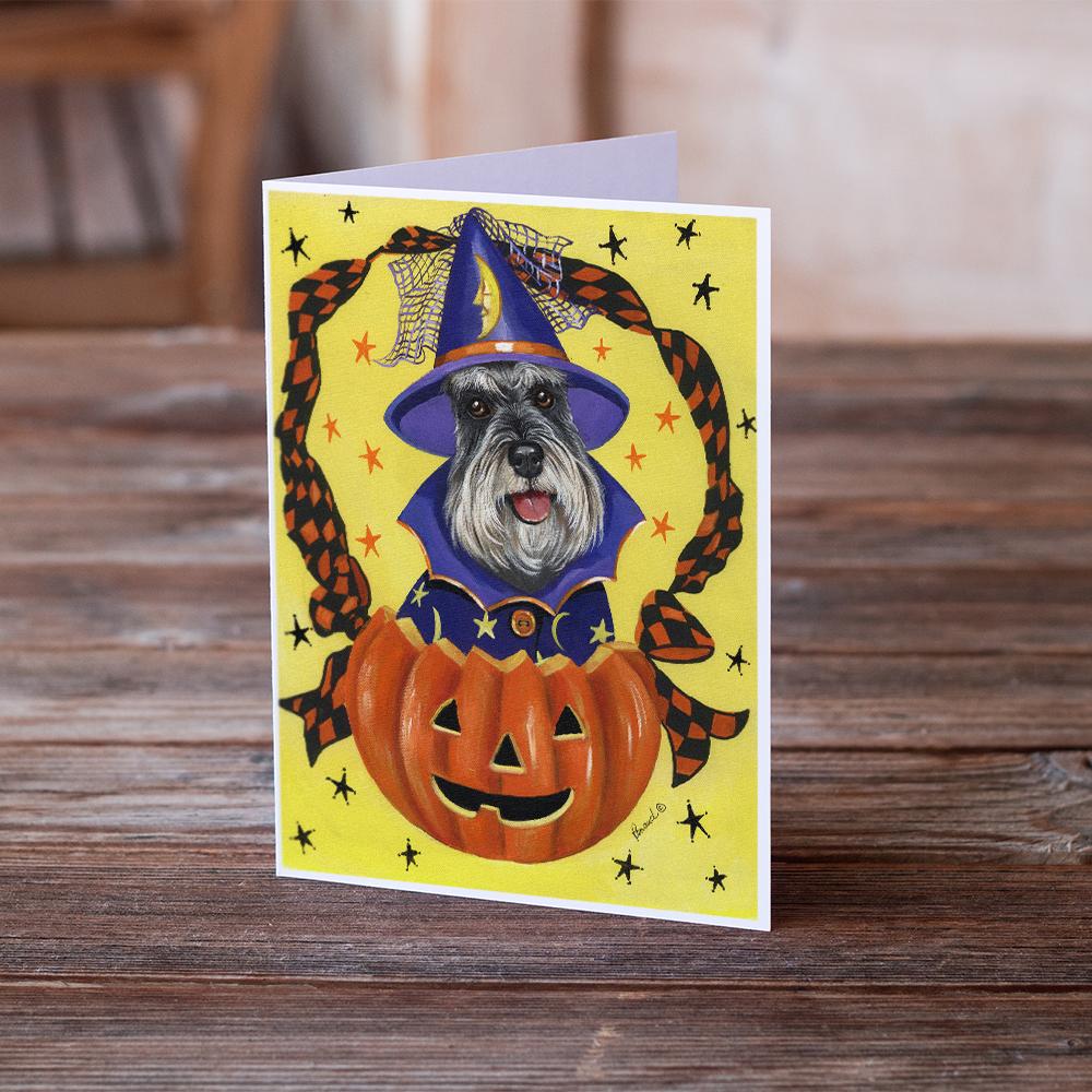 Schnauzer Halloween Greeting Cards Pack of 8 Blank Cards with Envelopes Whimsical A7 Size 5x7