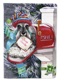 Schnauzer Christmas Letter to Santa House Flag 28x40 Porch Sleeve Pole Decorative Outside Yard Banner Artwork Wall Hanging, Polyester