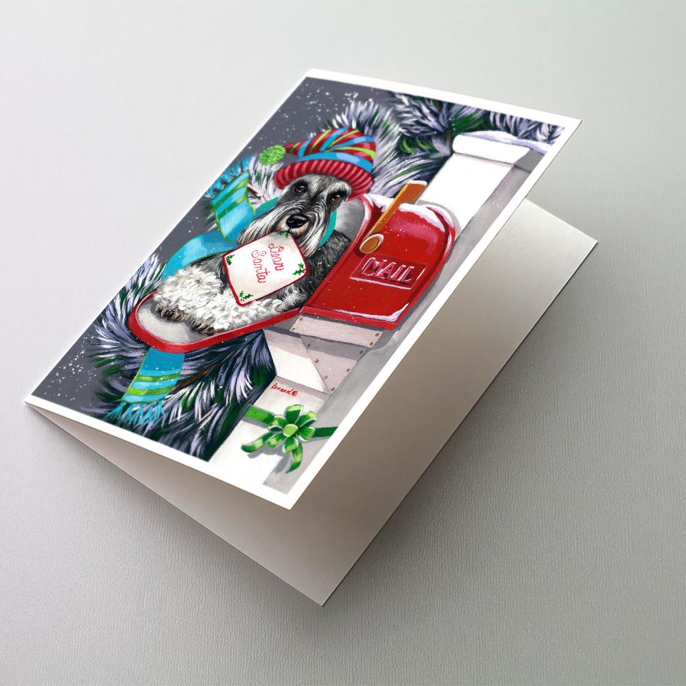 Schnauzer Christmas Letter to Santa Greeting Cards Pack of 8 Blank Cards with Envelopes Whimsical A7 Size 5x7