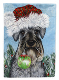 Schnauzer Christmas Pure at Heart House Flag 28x40 Porch Sleeve Pole Decorative Outside Yard Banner Artwork Wall Hanging, Polyester