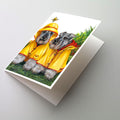 Schnauzer Rain Gear Greeting Cards Pack of 8 Blank Cards with Envelopes Whimsical A7 Size 5x7