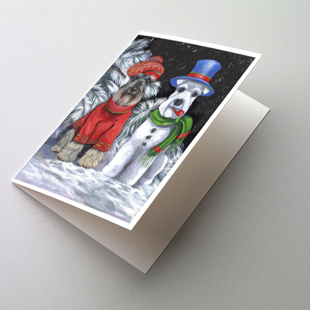 Schnauzer Christmas Snow Dog Greeting Cards Pack of 8 Blank Cards with Envelopes Whimsical A7 Size 5x7