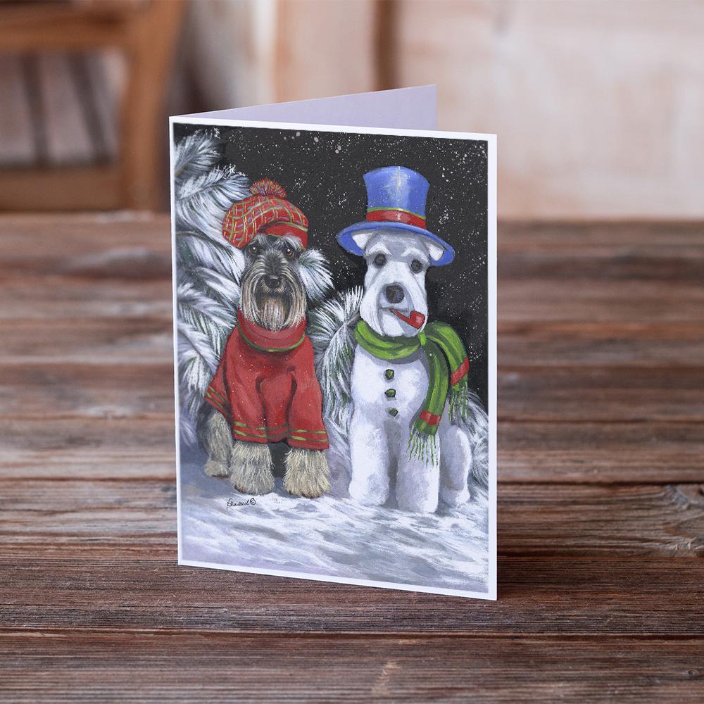 Schnauzer Christmas Snow Dog Greeting Cards Pack of 8 Blank Cards with Envelopes Whimsical A7 Size 5x7