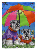 Schnauzer Soulmates House Flag 28x40 Porch Sleeve Pole Decorative Outside Yard Banner Artwork Wall Hanging, Polyester