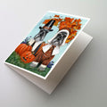 Schnauzer Thanksgiving Pilgrims Greeting Cards Pack of 8 Blank Cards with Envelopes Whimsical A7 Size 5x7