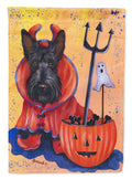 Scottie Boo Hoo Halloween House Flag 28x40 Porch Sleeve Pole Decorative Outside Yard Banner Artwork Wall Hanging, Polyester