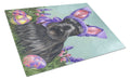 Scottie Easter Bunny Cutting Board Tempered Glass Kitchen Cutting Surface, Heat Resistant Chopping, Non-Slip Feet, Food Prep & Serving