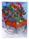 Scottie Christmas Dashing House Flag 28x40 Porch Sleeve Pole Decorative Outside Yard Banner Artwork Wall Hanging, Polyester