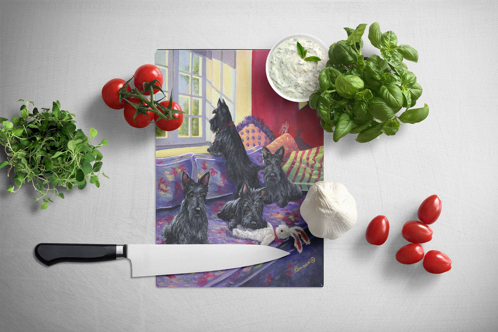 Scottie Daybed Cutting Board Tempered Glass Kitchen Cutting Surface, Heat Resistant Chopping, Non-Slip Feet, Food Prep & Serving