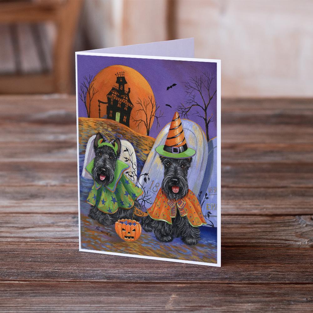 Scottie Halloween Haunted House Greeting Cards Pack of 8 Blank Cards with Envelopes Whimsical A7 Size 5x7
