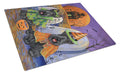 Scottie Halloween Haunted House Cutting Board Tempered Glass Kitchen Cutting Surface, Heat Resistant Chopping, Non-Slip Feet, Food Prep & Serving
