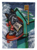 Scottie Christmas Letter to Santa House Flag 28x40 Porch Sleeve Pole Decorative Outside Yard Banner Artwork Wall Hanging, Polyester
