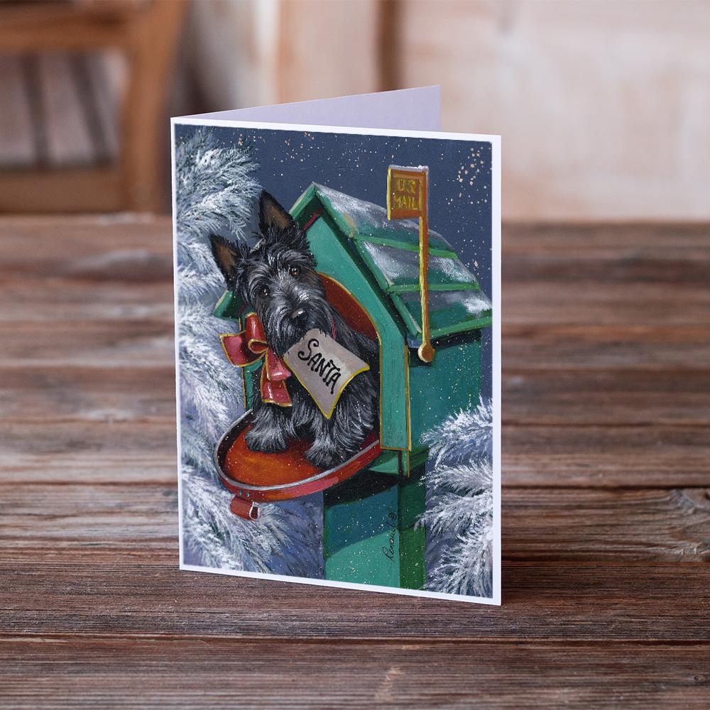 Scottie Christmas Letter to Santa Greeting Cards Pack of 8 Blank Cards with Envelopes Whimsical A7 Size 5x7