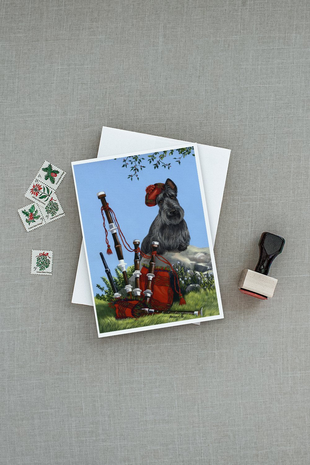 Scottie Piper Greeting Cards Pack of 8 Blank Cards with Envelopes Whimsical A7 Size 5x7